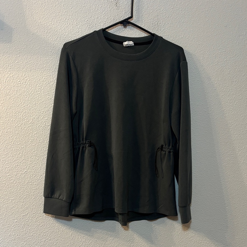 SAGE Long Sleeve Drawstring Waist Pullover